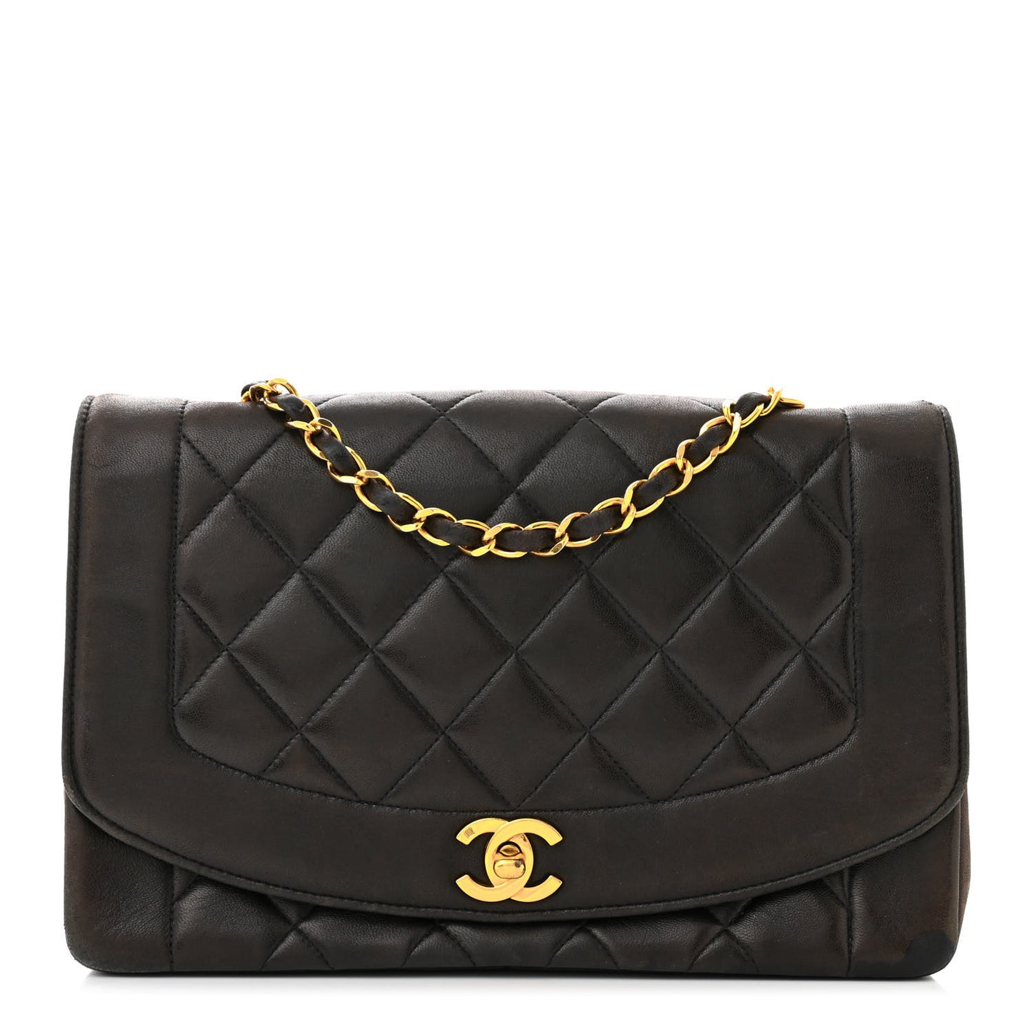 Lambskin Quilted Medium Single Flap Black