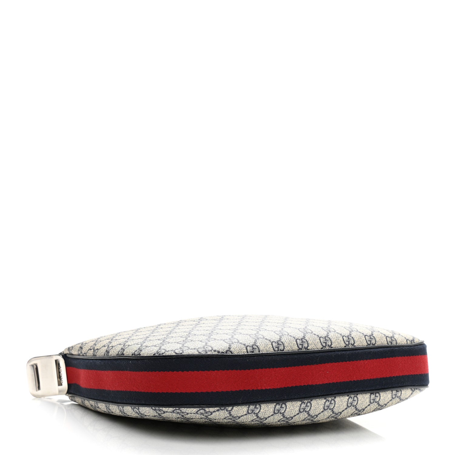 Gucci GG Supreme Monogram Textured Calfskin Web Large Attache Shoulder Bag Beige Blue 4 of 12