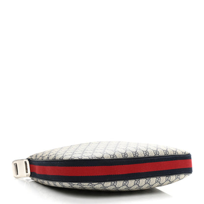 Gucci GG Supreme Monogram Textured Calfskin Web Large Attache Shoulder Bag Beige Blue 4 of 12