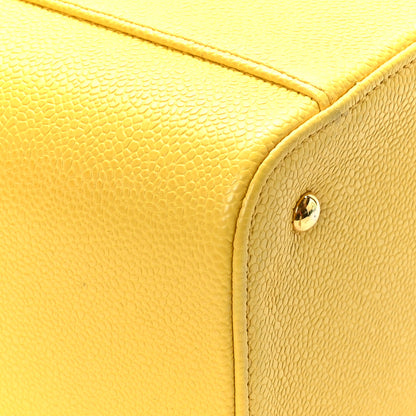 Chanel Caviar CC Vanity Train Case Yellow 10 of 11