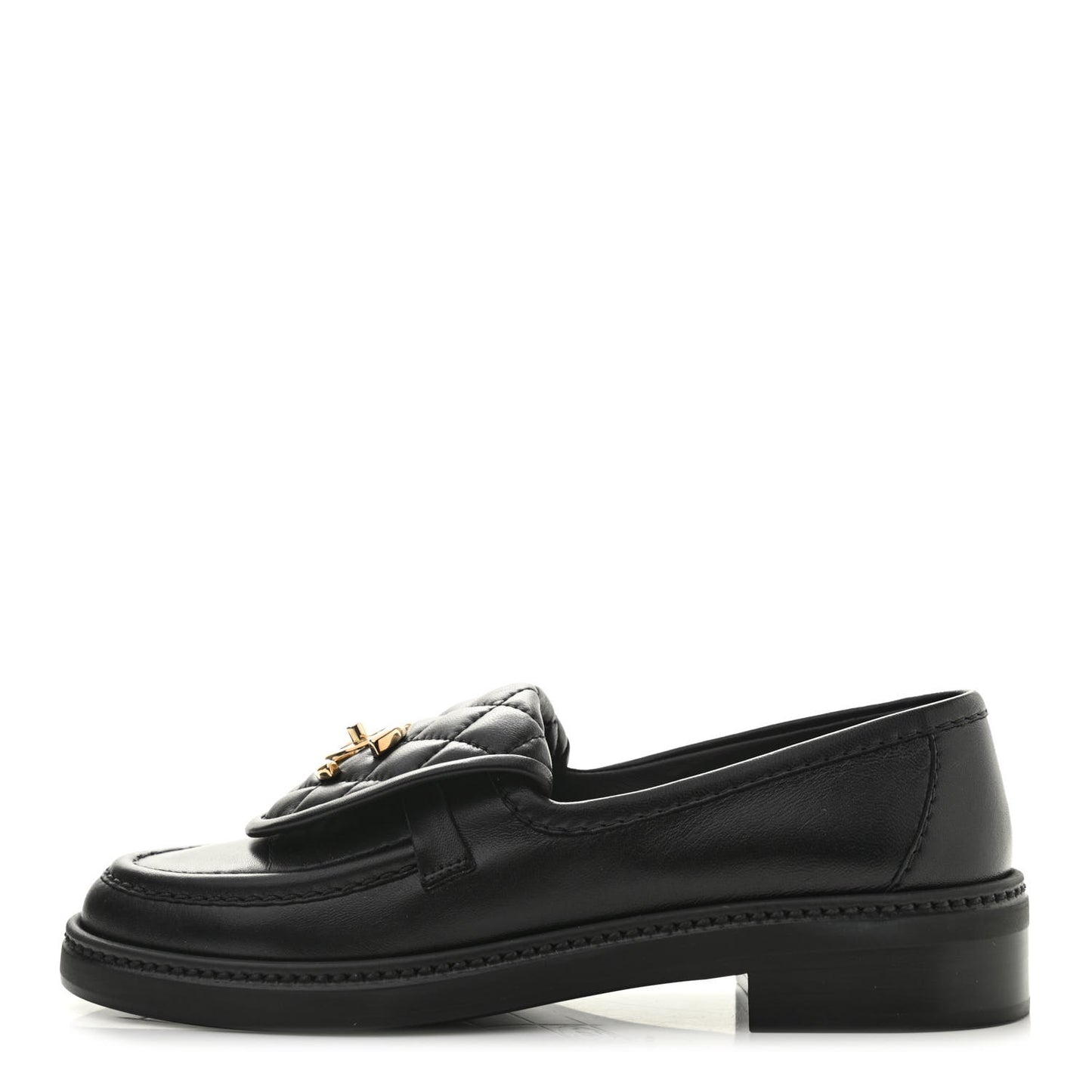 Lambskin Quilted CC Turnlock Loafers 35 Black