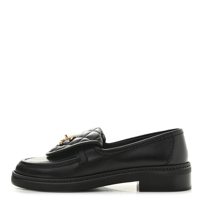 Chanel Lambskin Quilted CC Turnlock Loafers 35 Black 1 of 10