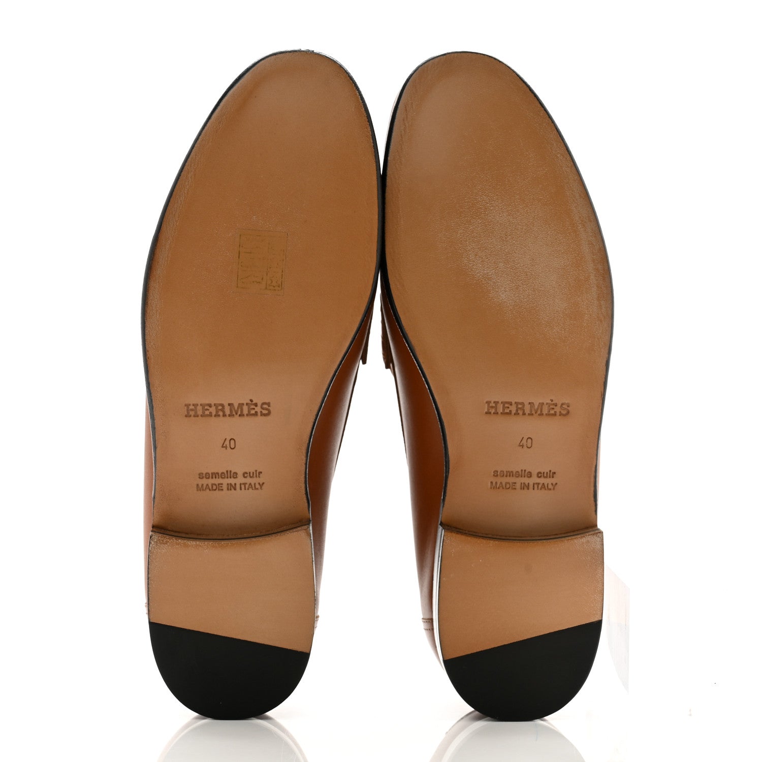Hermes Heritage Calfskin Womens Kennedy Loafers 40 Naturel 7 of 12