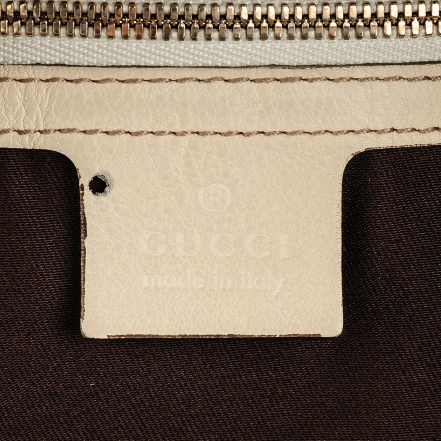 Monogram Large Studded Hobo Off White