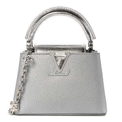 Louis Vuitton Taurillon Lizard Flower Chain Capucines Mini Silver 1 of 8