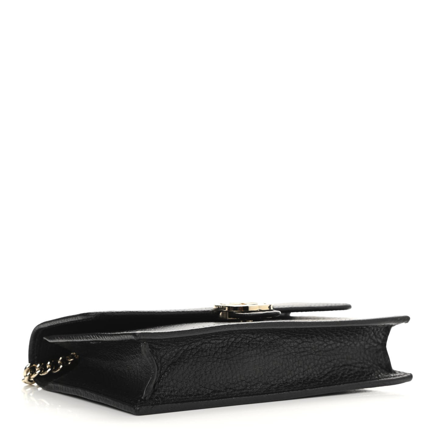 Dollar Calfskin Interlocking G Chain Wallet Black