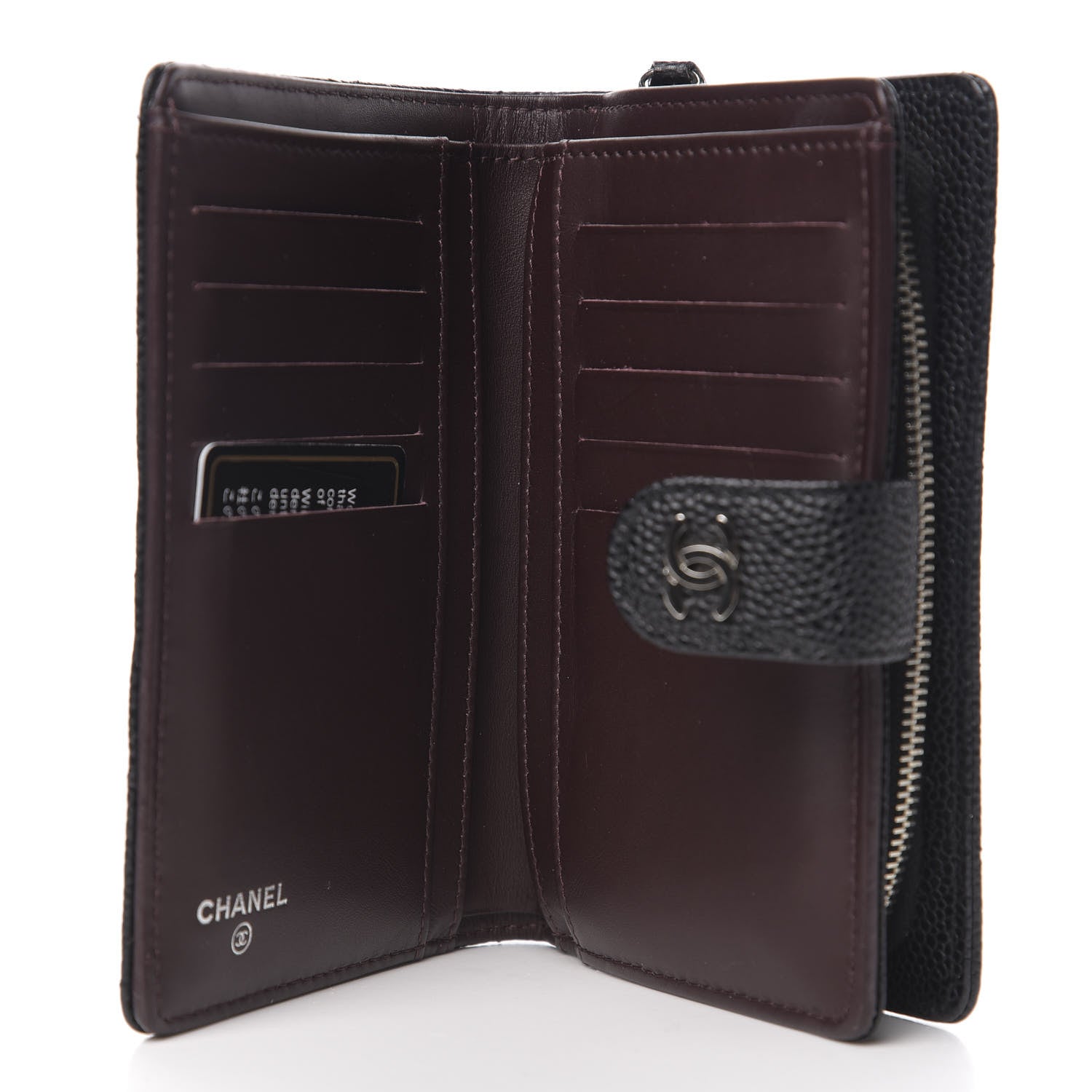 Chanel Caviar Quilted Zipped Pocket Wallet Black 4 of 9
