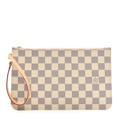 Louis Vuitton Damier Azur Neverfull MM GM Pochette Rose Ballerine 1 of 6