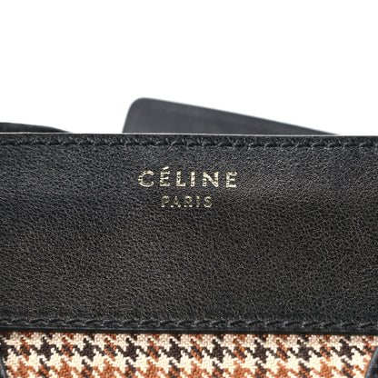 Celine Twill Smooth Calfskin Houndstooth Mini Luggage Dune Black 6 of 12