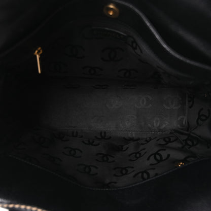 Chanel Caviar CC Stitched Medium Tote Black Black 5 of 10