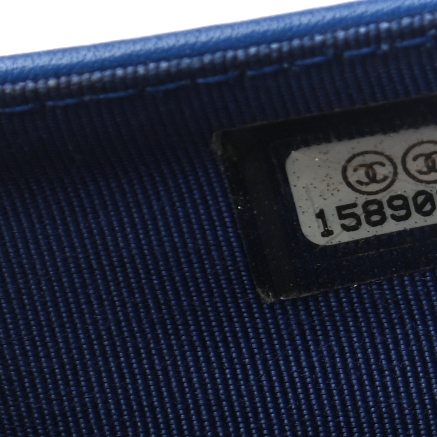 Chanel Patent Quilted Zip Pocket Wallet Blue 7 of 8