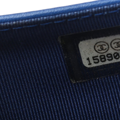 Chanel Patent Quilted Zip Pocket Wallet Blue 7 of 8