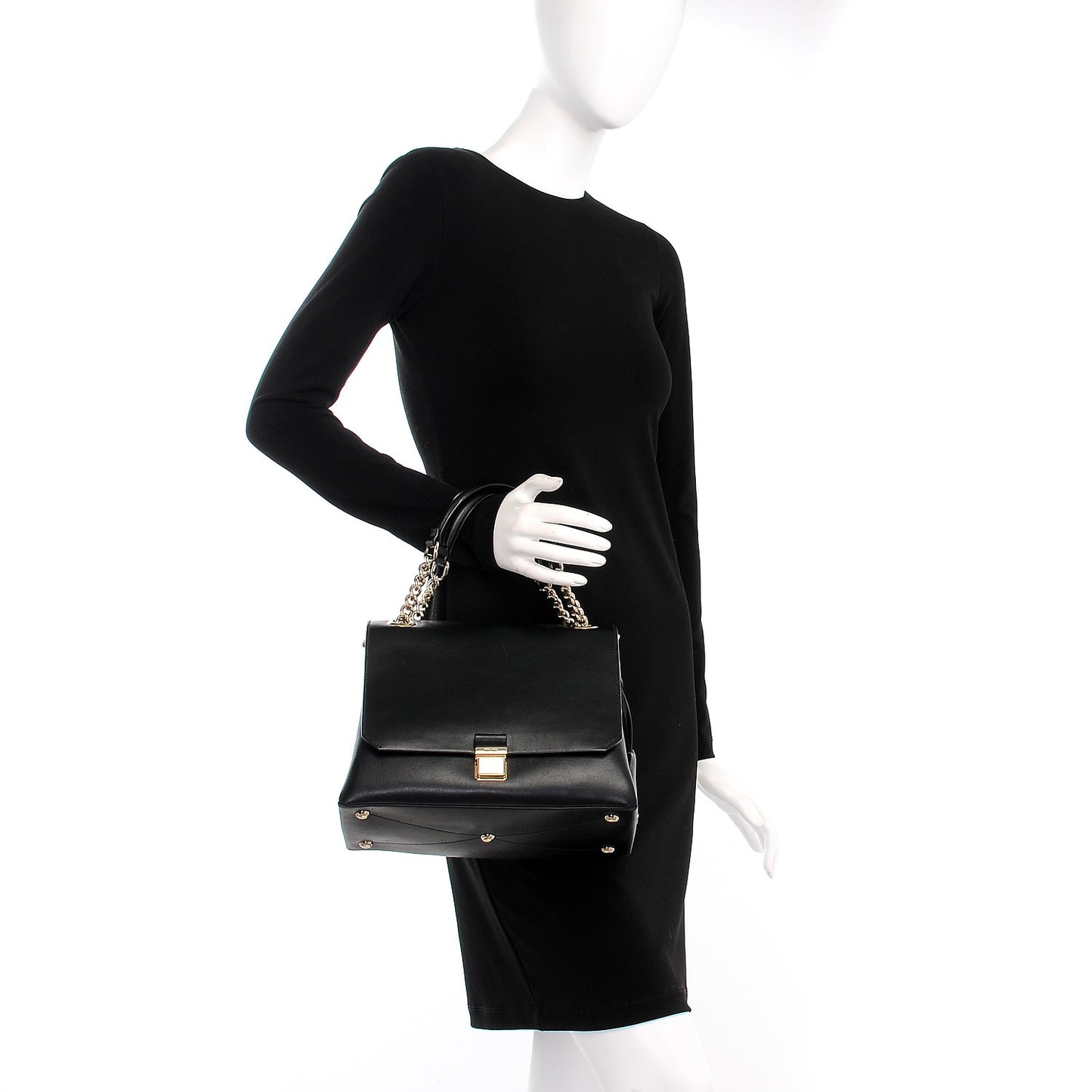 Soft Calfskin Top Handle Satchel Black
