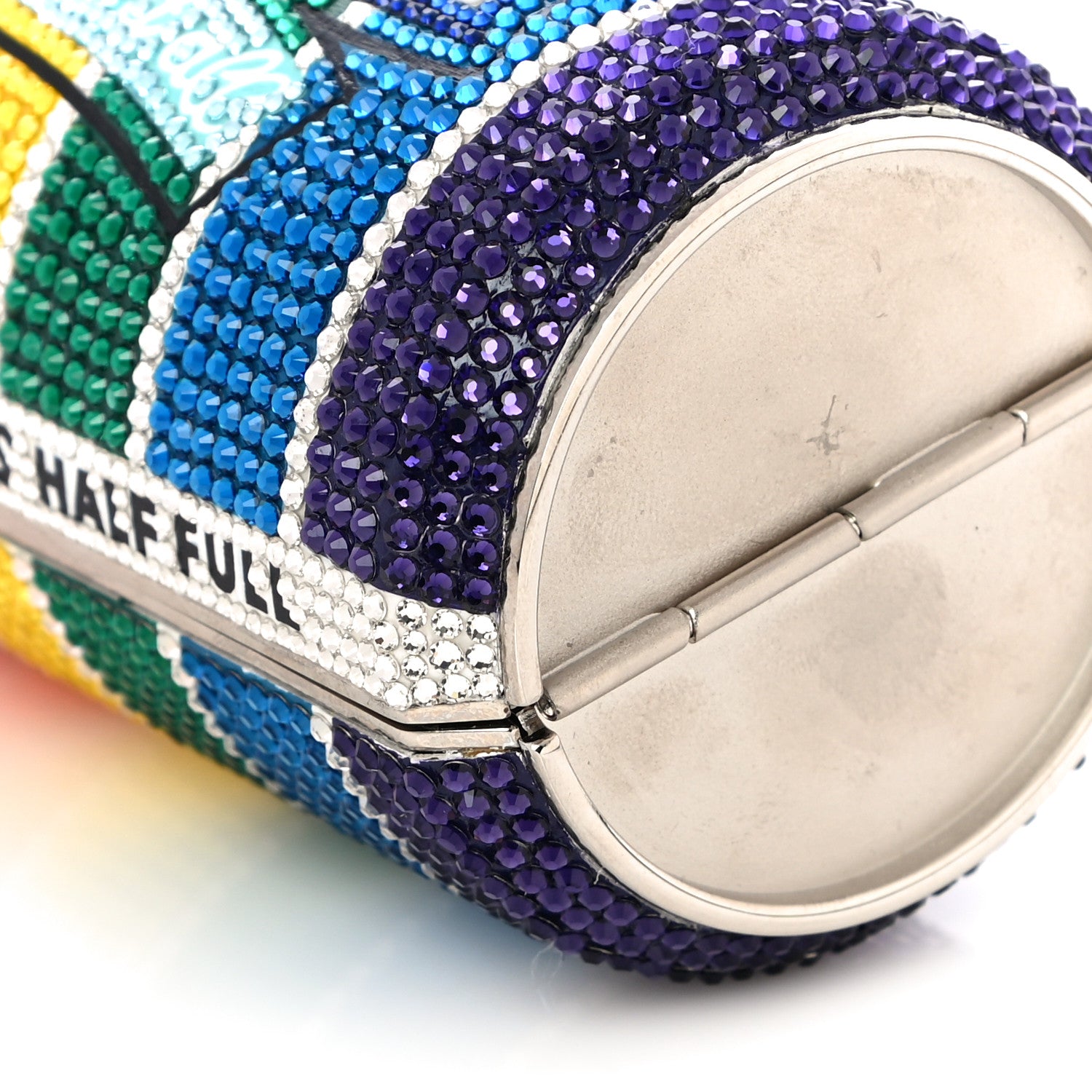 Judith Leiber Crystal Optimism Can Minaudiere Clutch Silver Multicolor 9 of 13