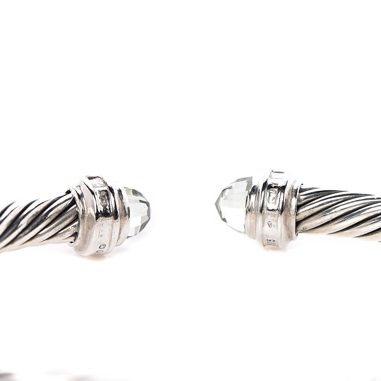 Sterling Silver Diamond Prasiolite 5mm Cable Classics Bracelet