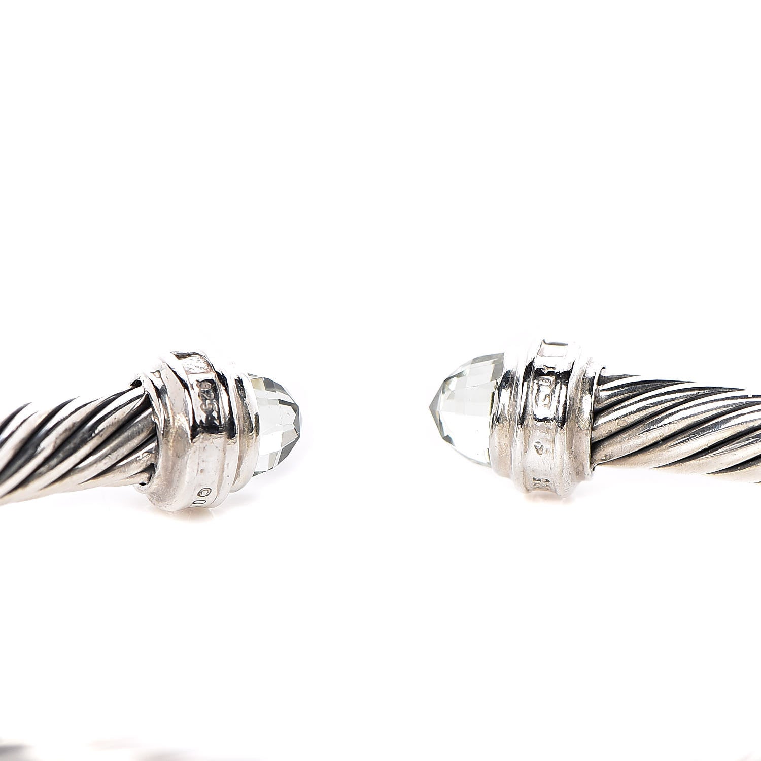 David Yurman Sterling Silver Diamond Prasiolite 5mm Cable Classics Bracelet 4 of 4