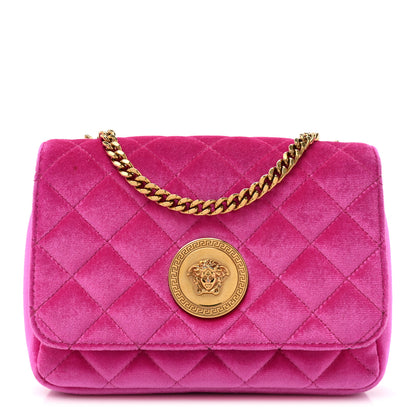 Versace Velvet Quilted Medusa Chain Crossbody Pink 1 of 11