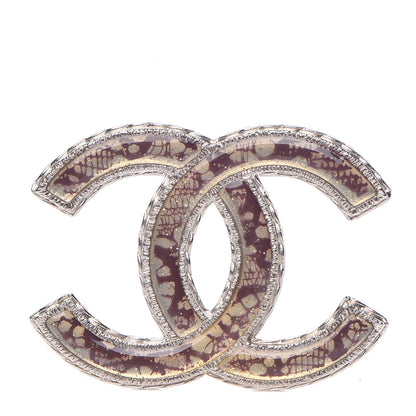 Chanel Resin CC Brooch Silver 1 of 5