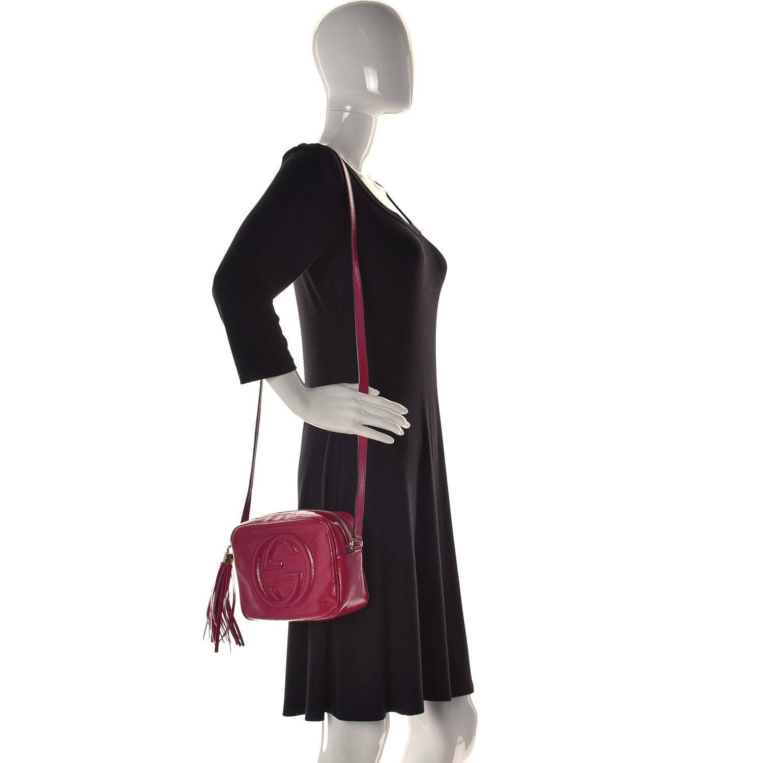 Gucci Soft Patent Small Soho Disco Bag Bright Bougainvillea 2 of 11