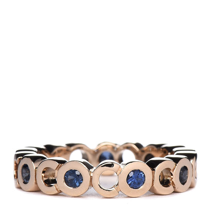 Chanel 18K Yellow Gold Blue Sapphire Coco Band Ring 52 6 1 of 4