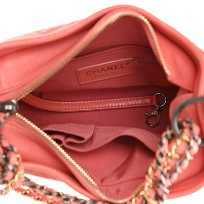 Chanel Aged Calfskin Quilted Small Gabrielle Hobo Coral 6 of 12