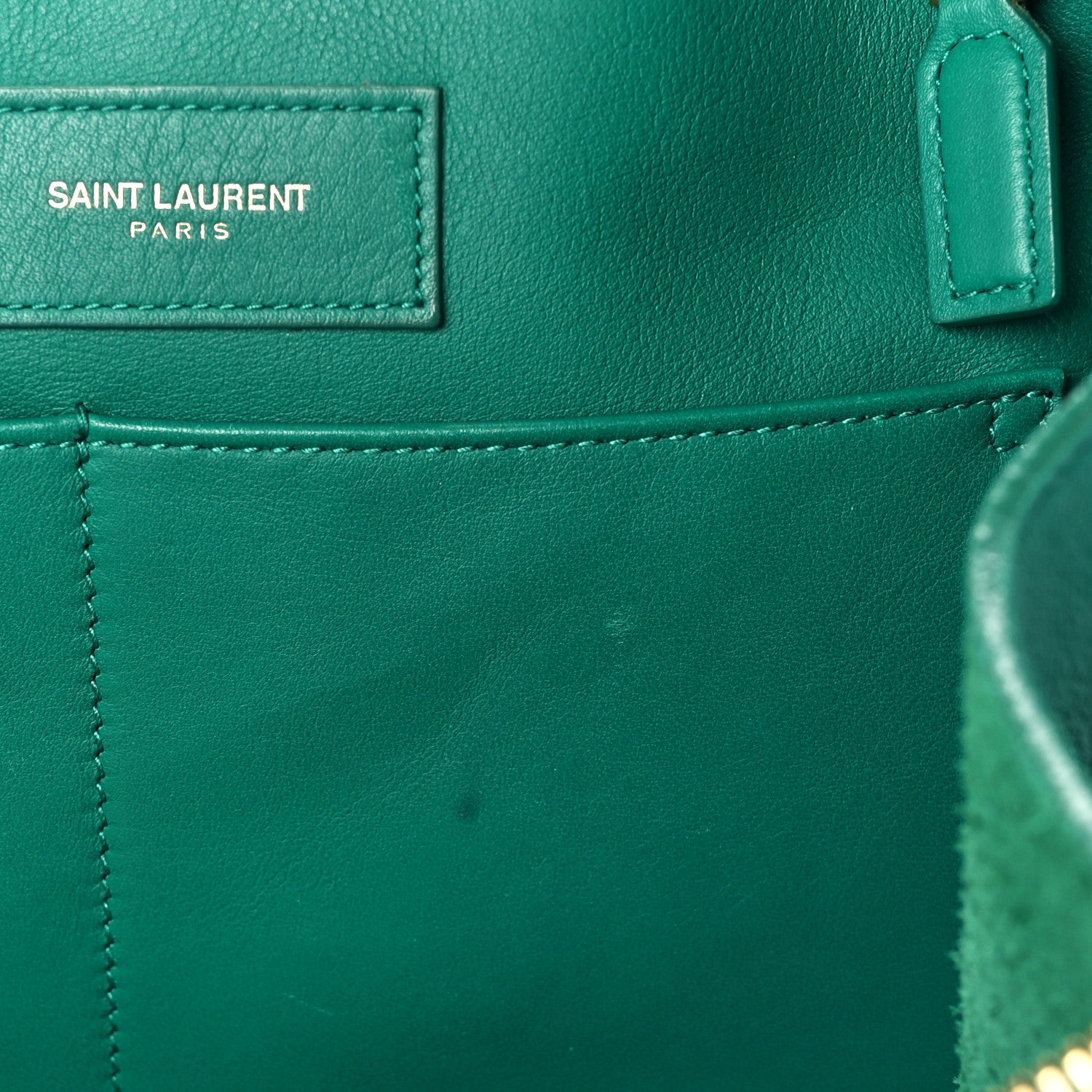 Saint Laurent Calfskin Medium Classic Y Cabas Green 11 of 12