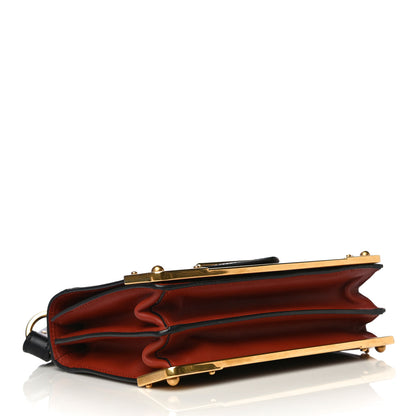 Prada City Calfskin Saffiano Cahier Bag Cotto Black 3 of 13