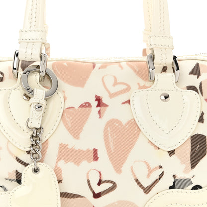 Burberry Patent Nova Check Heart Small Chester Bowling Bag White 8 of 11