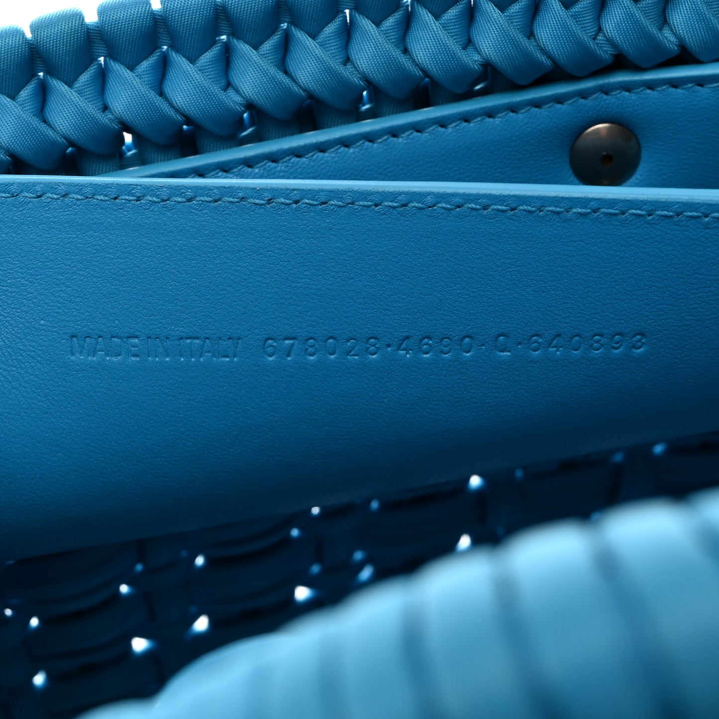 Recycled Nylon Faux Calfskin XXS Bistro Basket Turquoise Blue