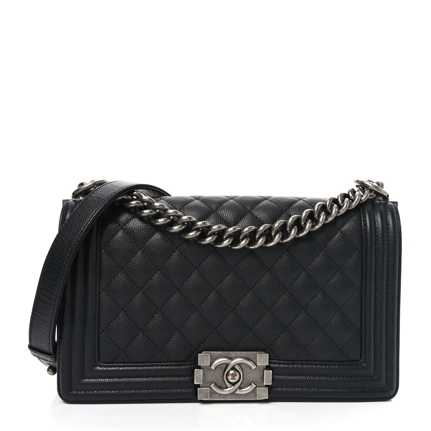 Caviar Quilted Medium Boy Flap Black