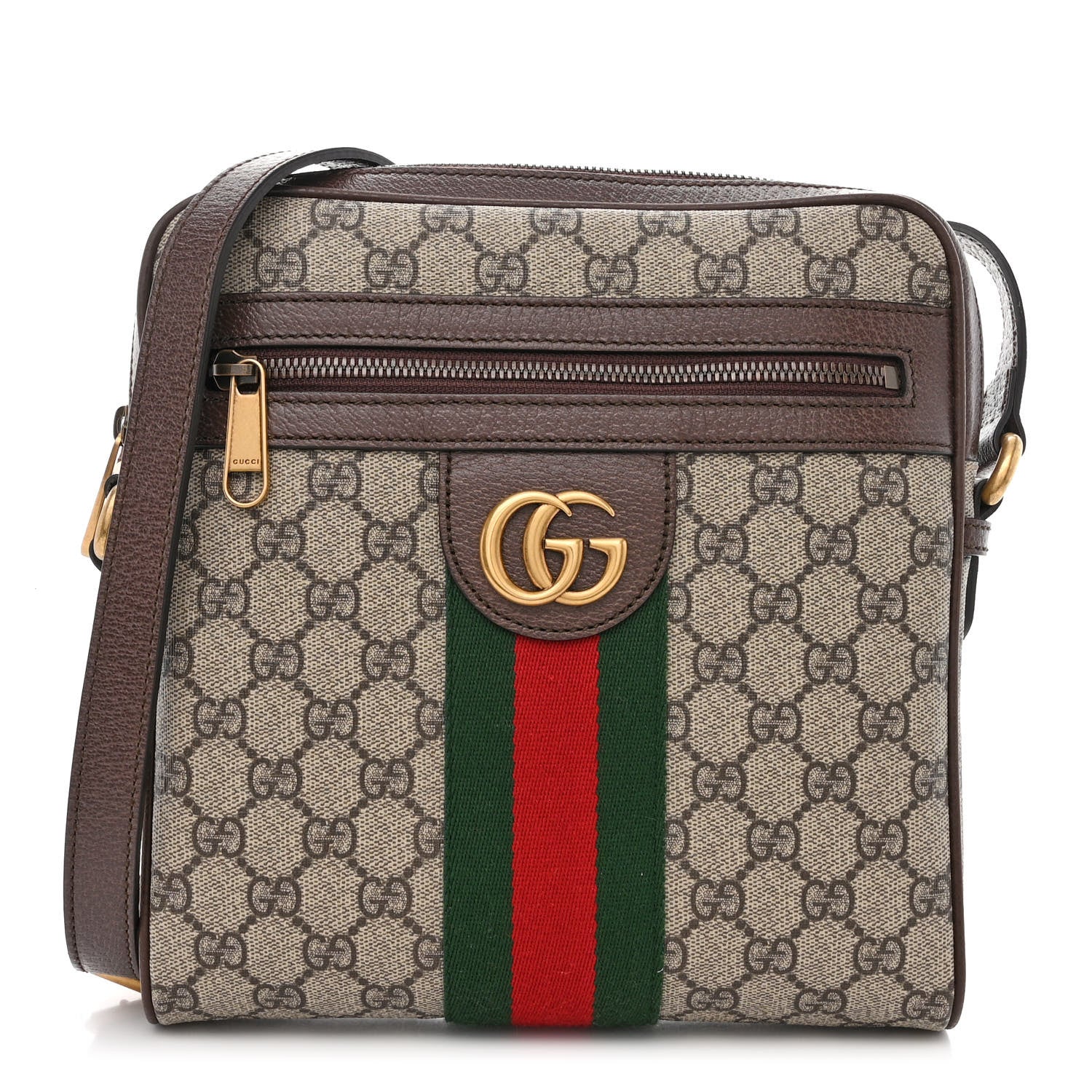 Gucci GG Supreme Monogram Web Small Ophidia Messenger Bag Brown 1 of 10