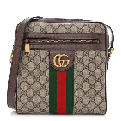 Gucci GG Supreme Monogram Web Small Ophidia Messenger Bag Brown 1 of 10