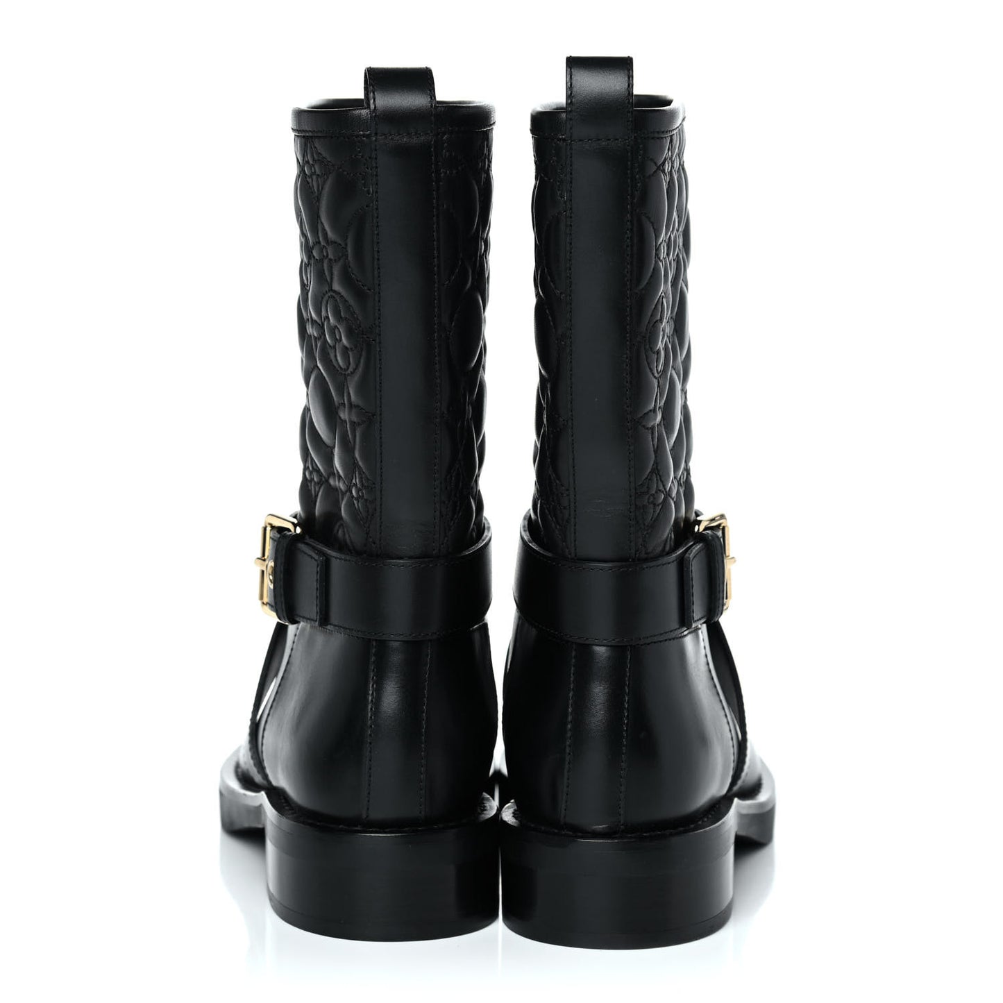 Calfskin Embossed Monogram Rebellion Half Boots 37 Black