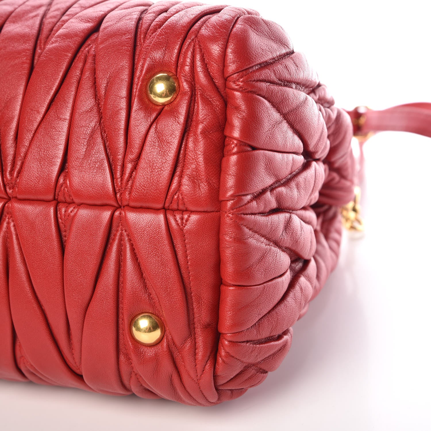 Miu Miu Nappa Matelasse Bauletto Top Handle Bowler Rosso 10 of 10