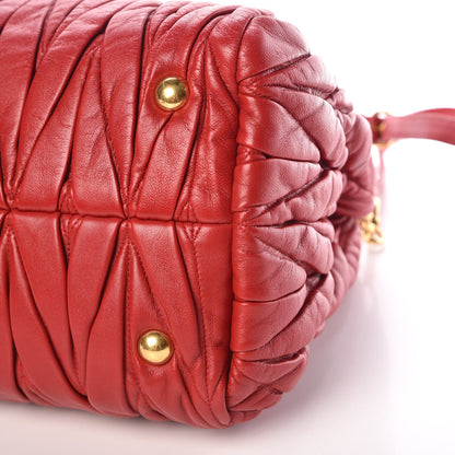 Miu Miu Nappa Matelasse Bauletto Top Handle Bowler Rosso 10 of 10