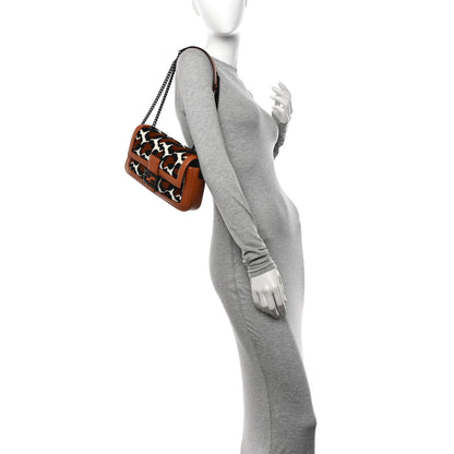 Fendi Vitello Grace Nappa Enamel Leopard Chain Baguette Ice White Multicolor Brandy Black 2 of 10