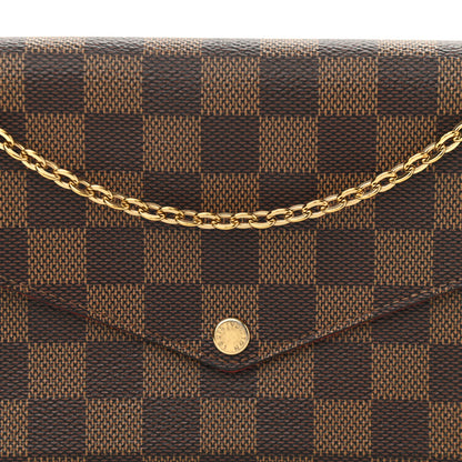 Louis Vuitton Damier Ebene Pochette Felicie Chain Wallet 9 of 12
