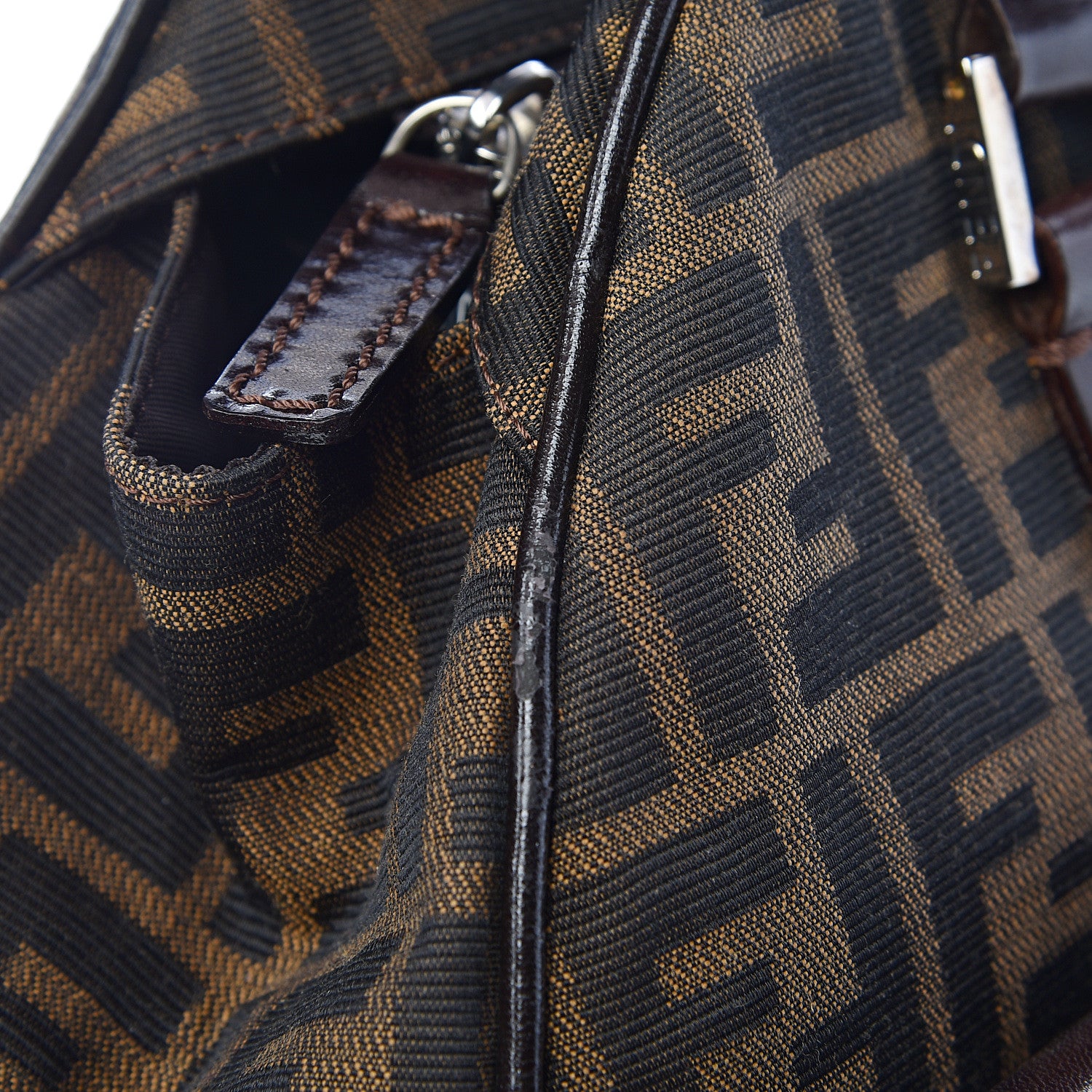 Fendi Zucca Pocket Shoulder Bag Tobacco 16 of 17
