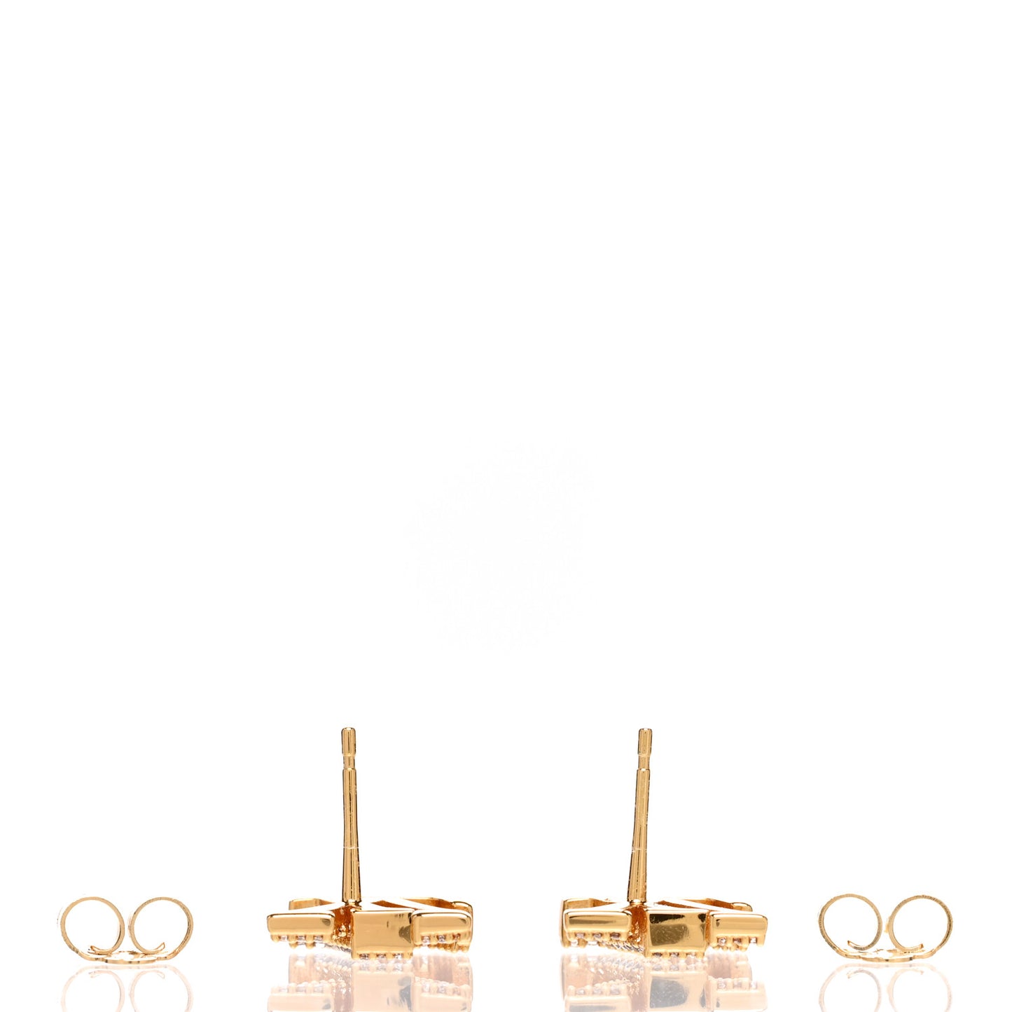 Metal Crystal LV Iconic Earrings Gold