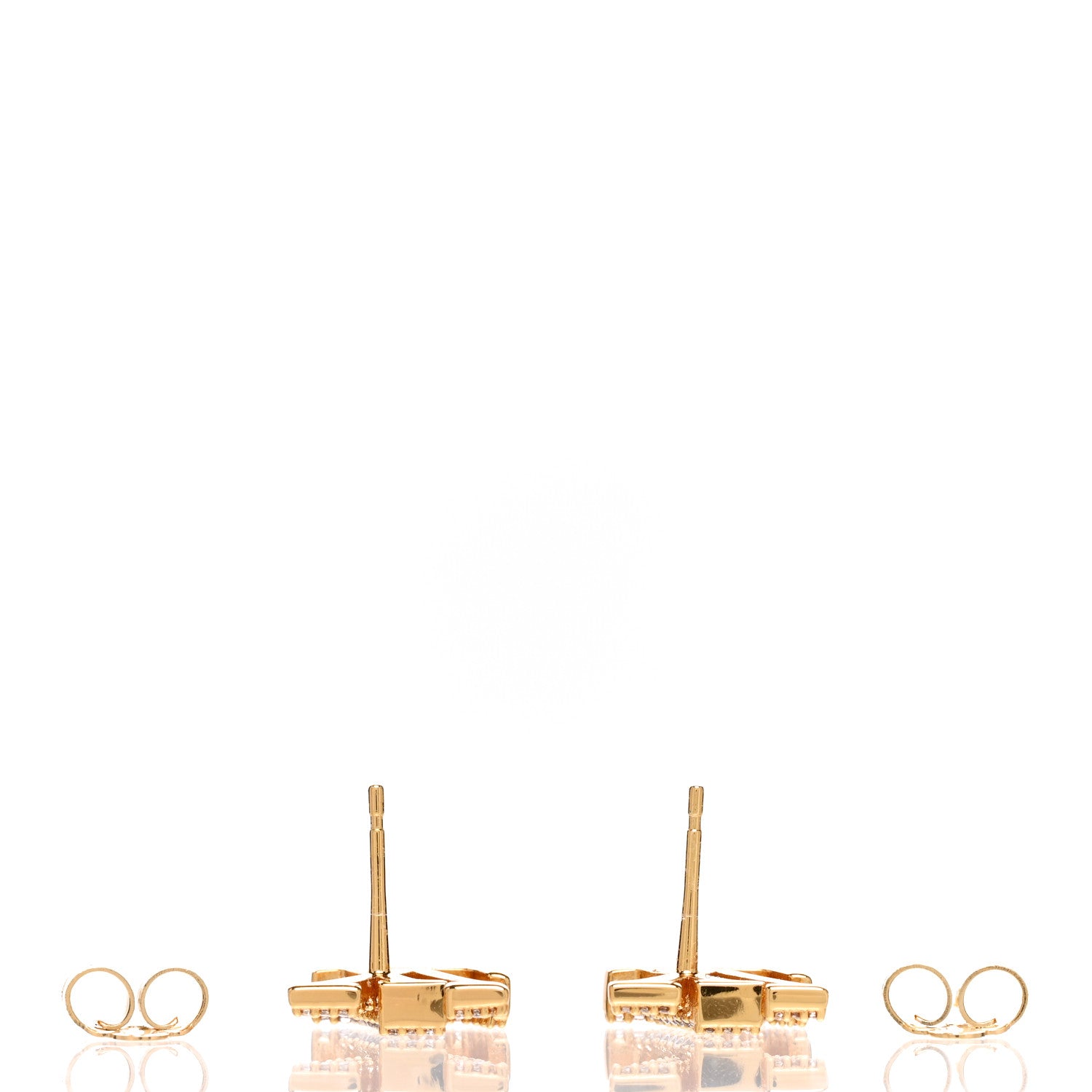 Louis Vuitton Metal Crystal LV Iconic Earrings Gold 3 of 6