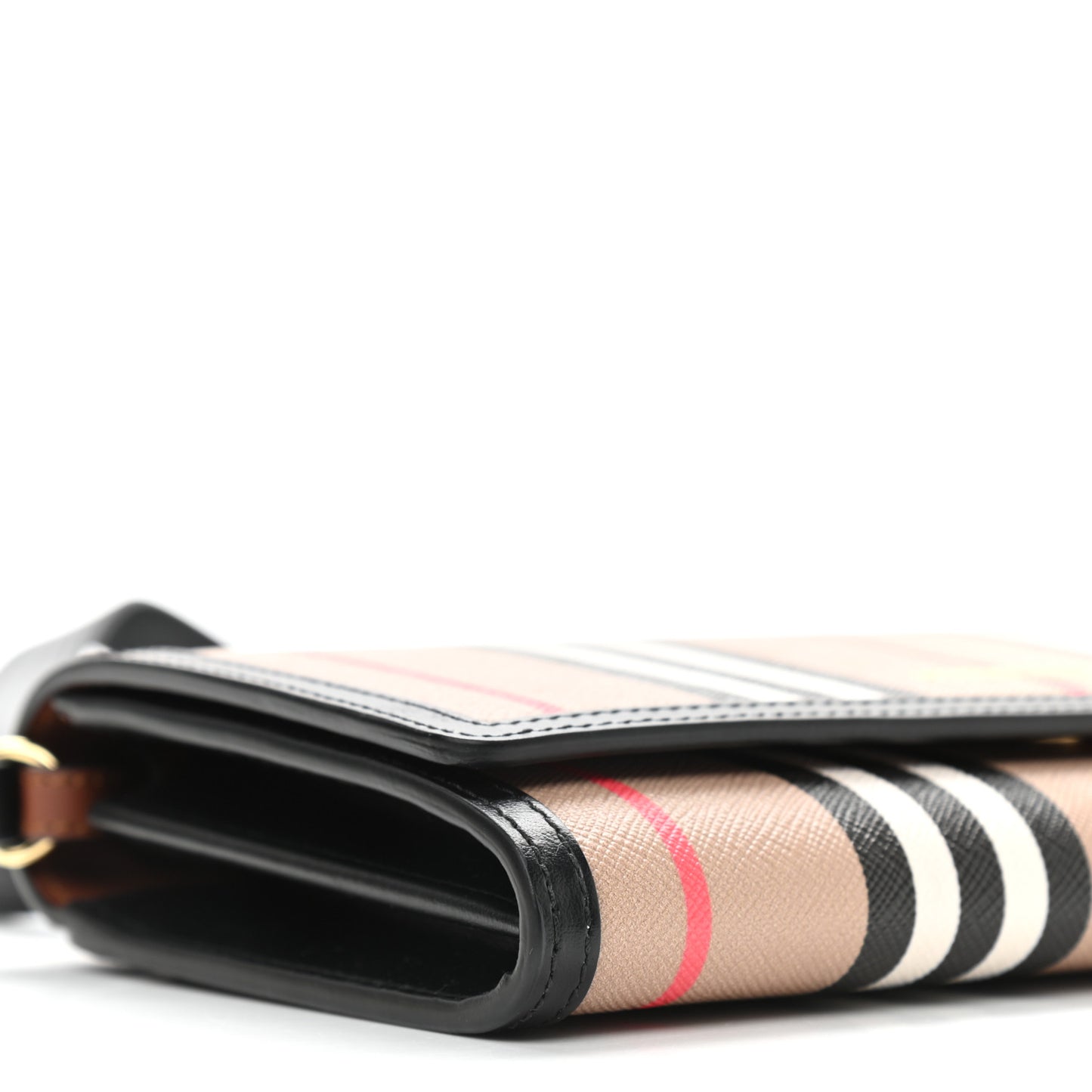 E-Canvas Icon Stripe Hannah Wallet With Detachable Strap Archive Beige