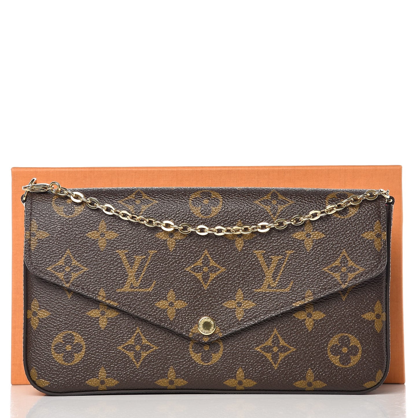 Monogram Pochette Felicie Chain Wallet Fuchsia