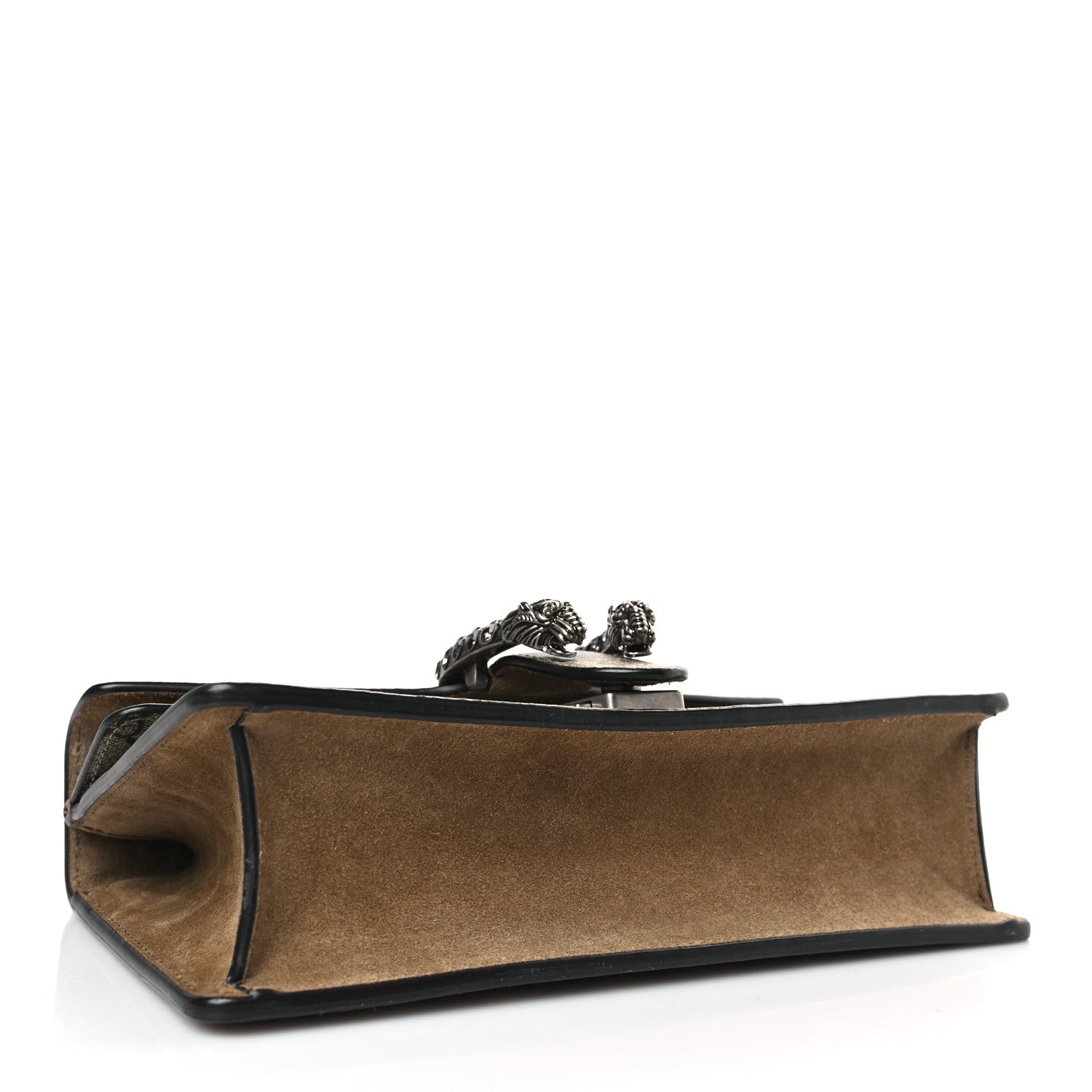 Gucci GG Supreme Monogram Suede Crystal Small Dionysus Shoulder Bag Beige Ebony Taupe 4 of 9