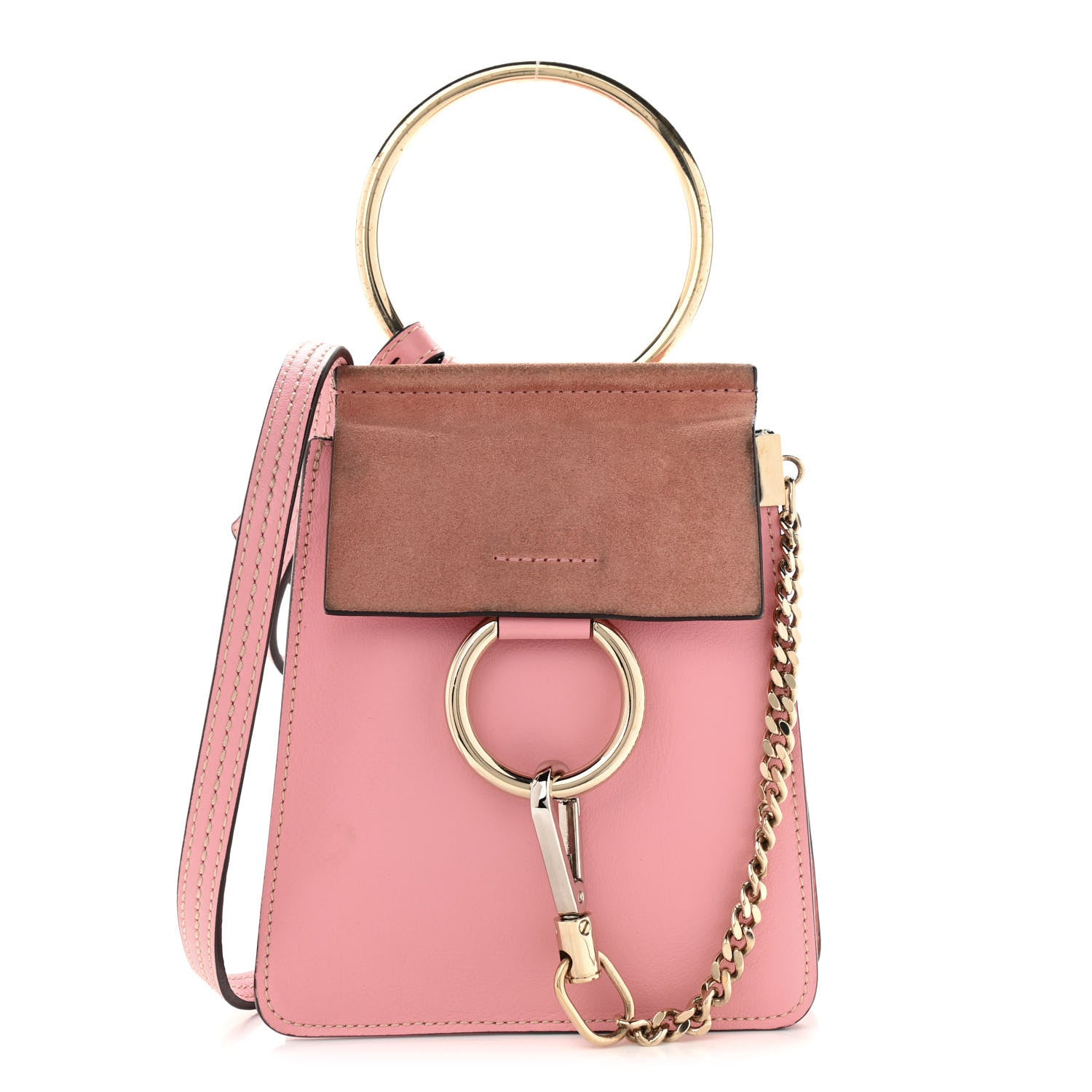 Chloe Suede Calfskin Mini Faye Bracelet Bag Washed Pink 1 of 12