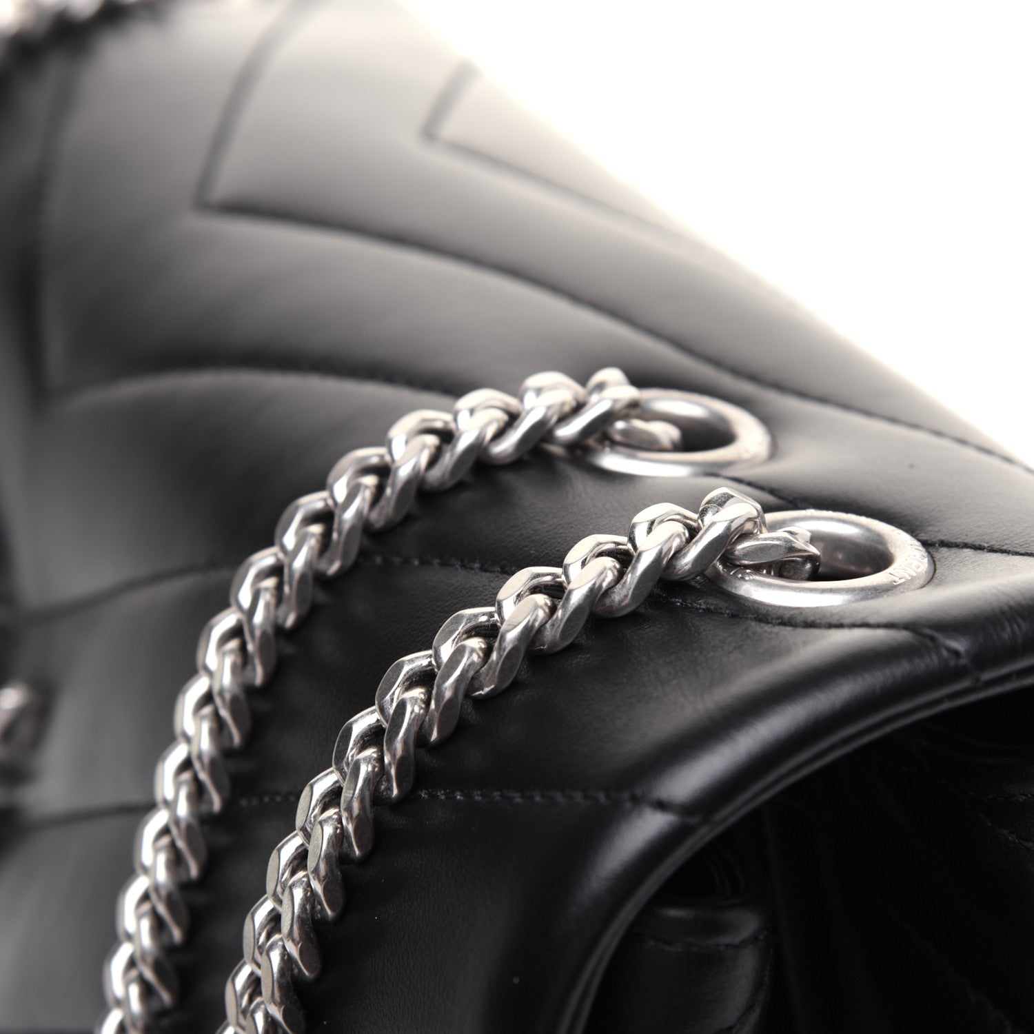 Saint Laurent Calfskin Y Quilted Monogram Medium Loulou Chain Satchel Black 17 of 17