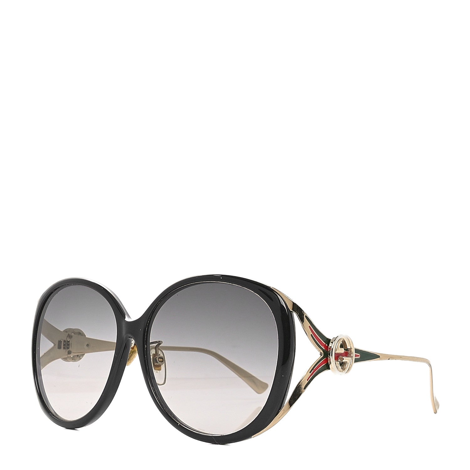 Gucci Metal Oversized Round Frame GG0225S Sunglasses Gold 1 of 7