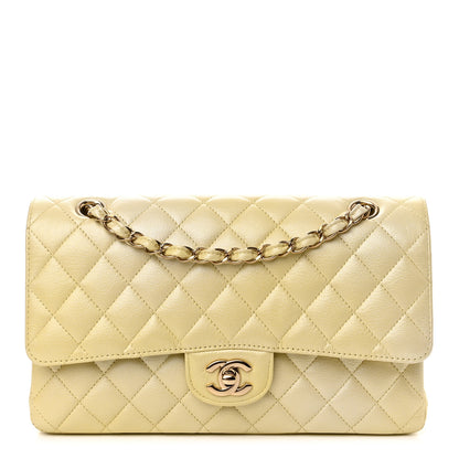 Chanel Cloudy Pearly Goatskin Quilted Medium Double Flap Light Yellow 1 of 13