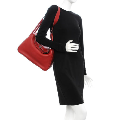 Hermes Taurillon Clemence Lindy 34 Rouge Garance 2 of 13