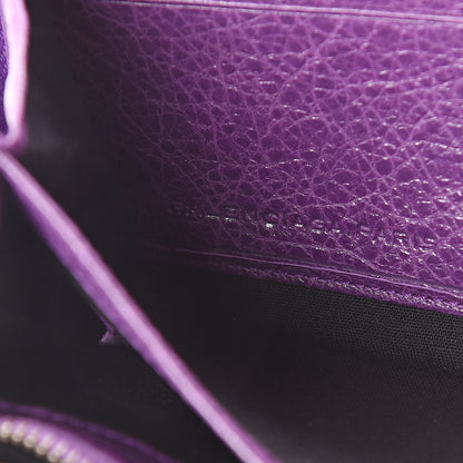 Balenciaga Agneau Classic Hardware Continental Zip Around Wallet Ultraviolet 6 of 7