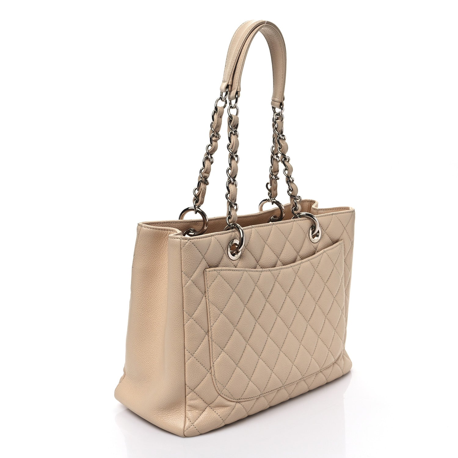 Chanel Caviar Quilted Grand Shopping Tote GST Beige Clair 3 of 9